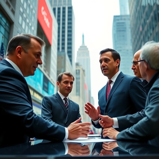 一位男子正在街頭交易股票