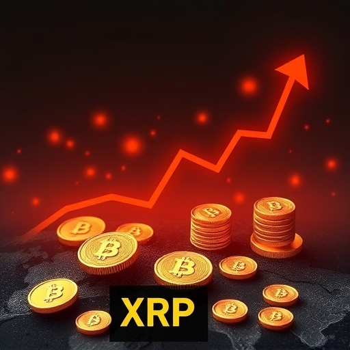 瑞波幣價格上升圖表，帶有美元符號