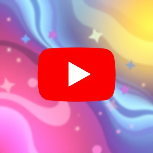 多彩背景的YouTube標誌