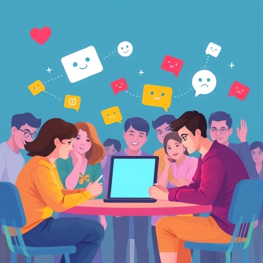 數位社群參與的生動插畫