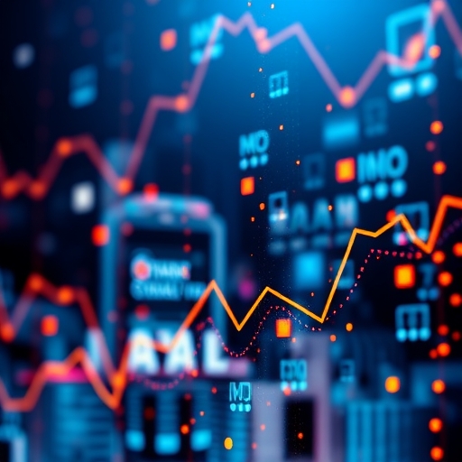 抽象的財經市場趨勢圖