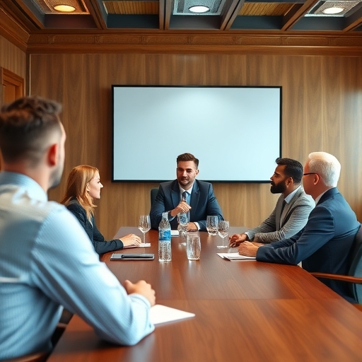 一群商務主管在會議室討論業務拓展