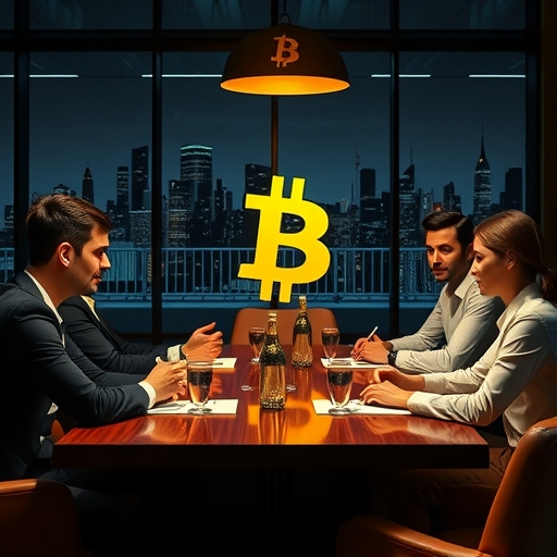 一群人在會議中討論比特幣