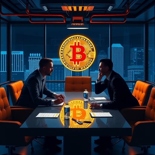 一群人在會議中討論比特幣