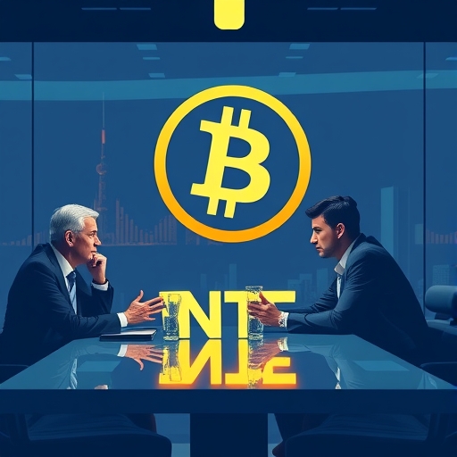 一群人在會議中討論比特幣