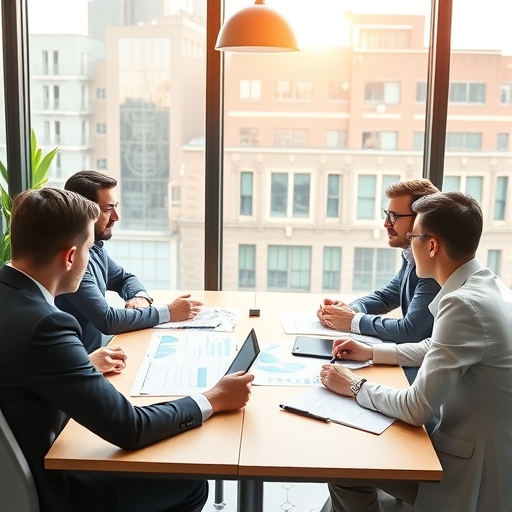 商務會議中呈現圖表