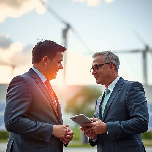 商業人士討論能源趨勢