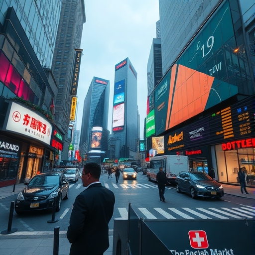 一幅平靜的金融市場場景