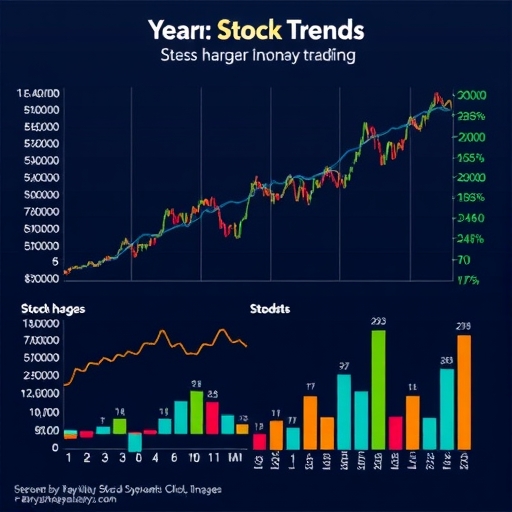 顯示股票趨勢的圖表