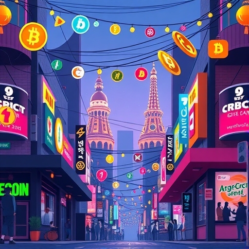 一個五彩繽紛的加密貨幣市場場景