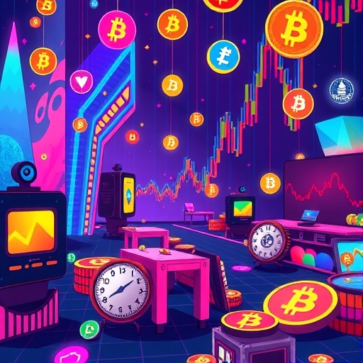 一個五彩繽紛的加密貨幣市場場景