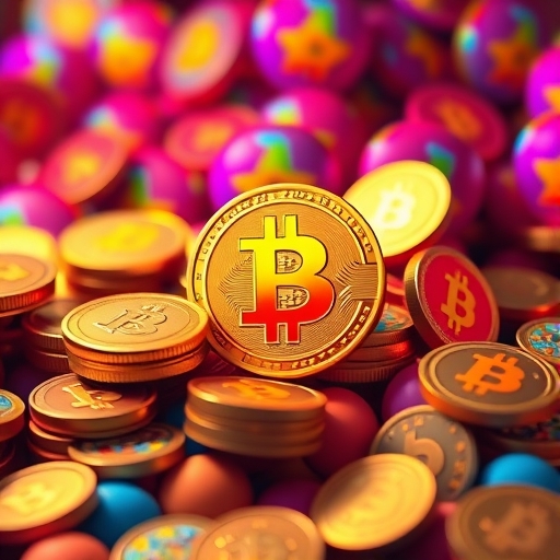 一個五彩繽紛的加密貨幣市場場景