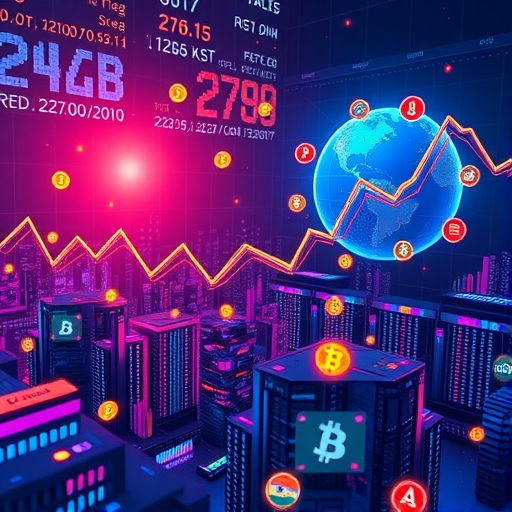 動態的加密貨幣市場波動圖示