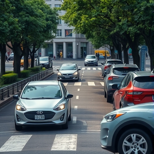 電動車在城市道路上