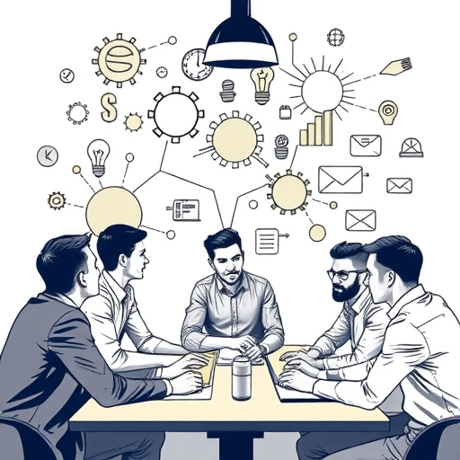 一群創業家正在進行頭腦風暴