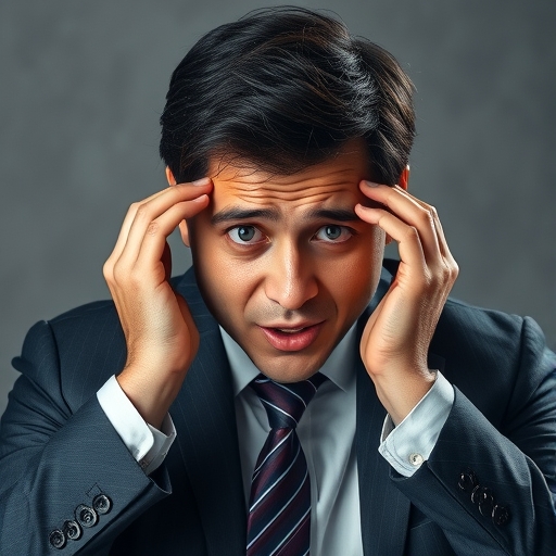 一位男子正在辦公室思考問題