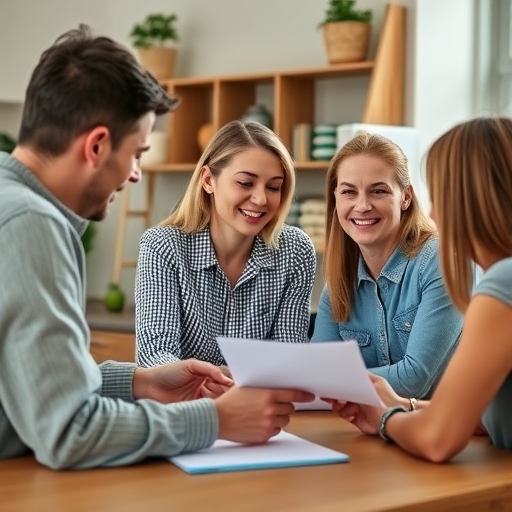 一家人在討論房產轉移問題