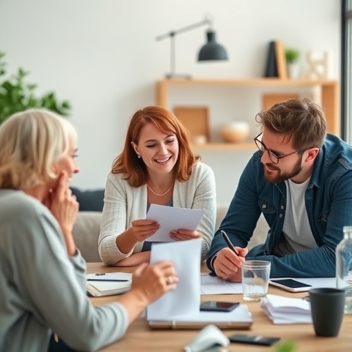 一家人在討論房產轉移問題