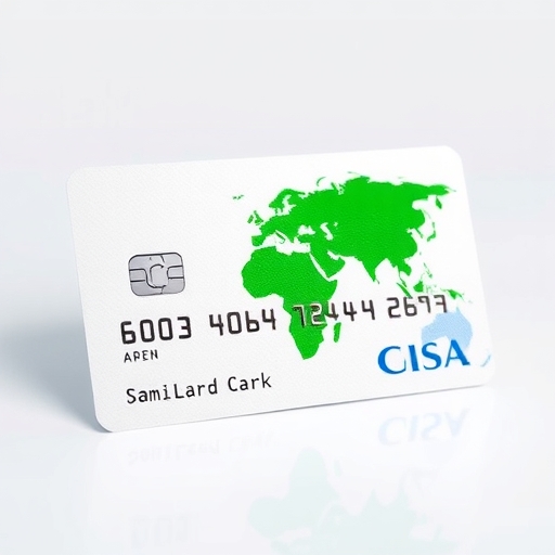 一張帶有碳足跡標籤的金融卡