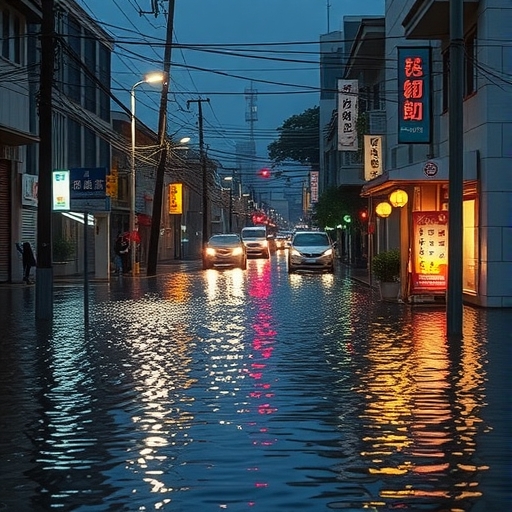 台灣南部淹水街道