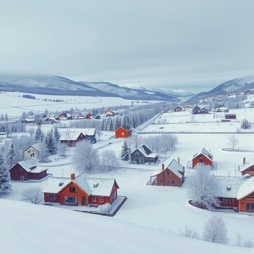 冰凍的城市景觀與房屋