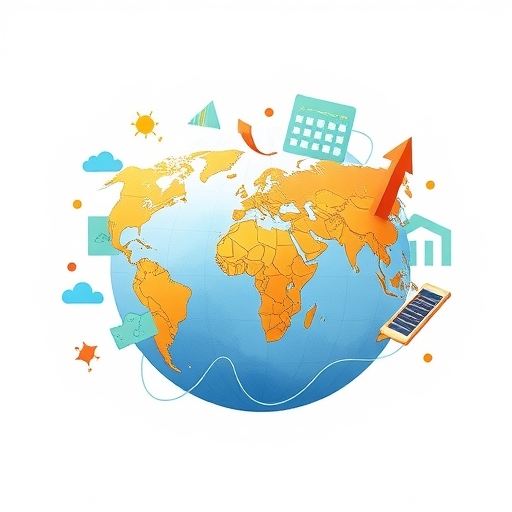 全球經濟挑戰的概念圖