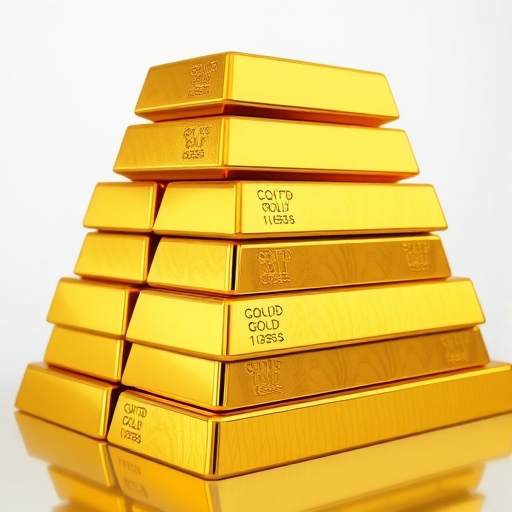 美麗堆疊的金條