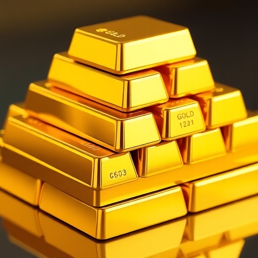 美麗堆疊的金條