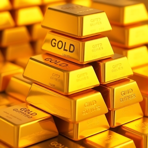 美麗堆疊的金條