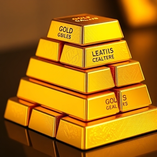 美麗堆疊的金條