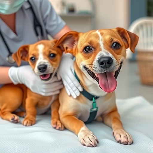 快樂的寵物接受醫療治療