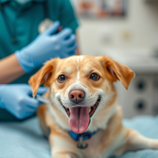 快樂的寵物接受醫療治療