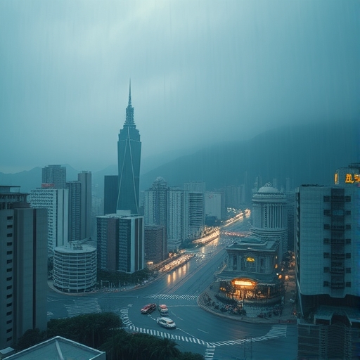 豪雨造成的積水現象
