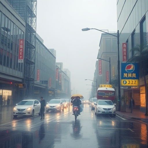 台灣遭受豪雨襲擊的現場