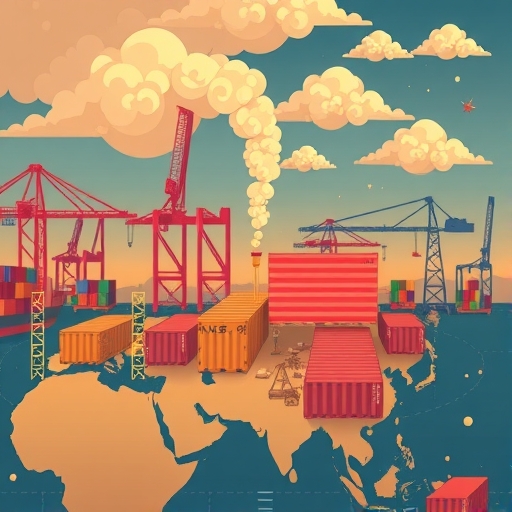 一幅展示貿易關稅影響的插圖