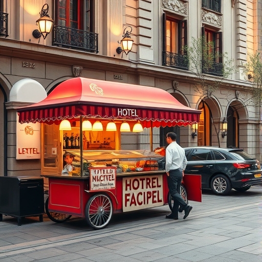 飯店地攤前的顧客排隊