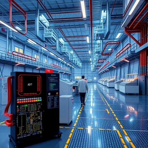 台灣現代化的半導體工廠內部