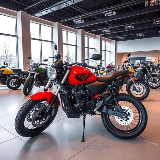 摩托車展廳內的摩托車