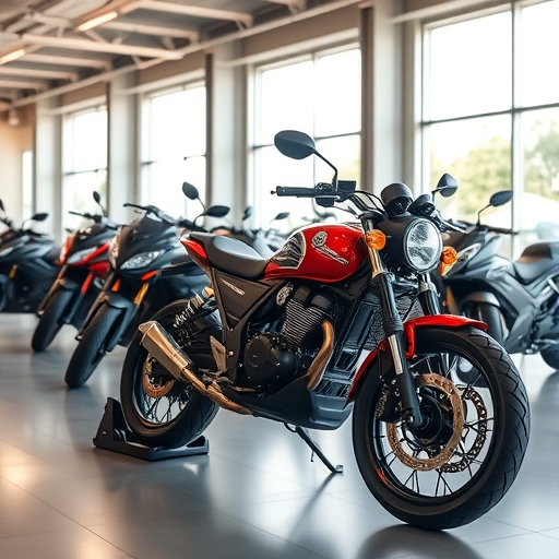 摩托車展廳內的摩托車