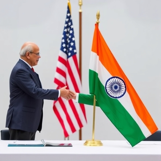 美國與印度之間的貿易談判場景