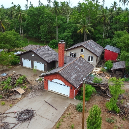 農田被颱風摧毀的景象