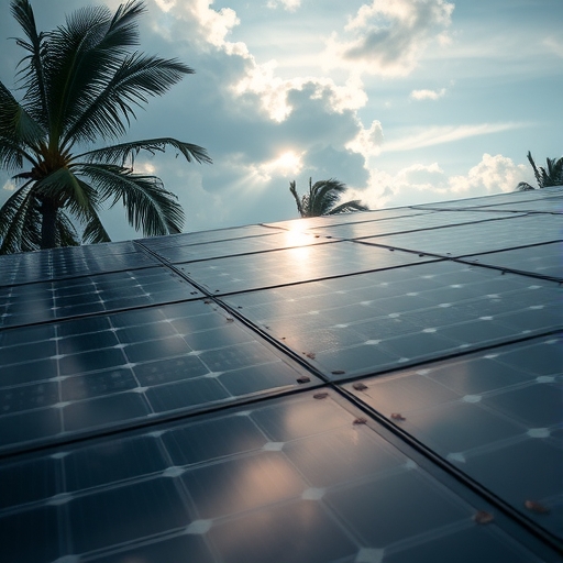 地面型太陽光電設施遭受颱風影響