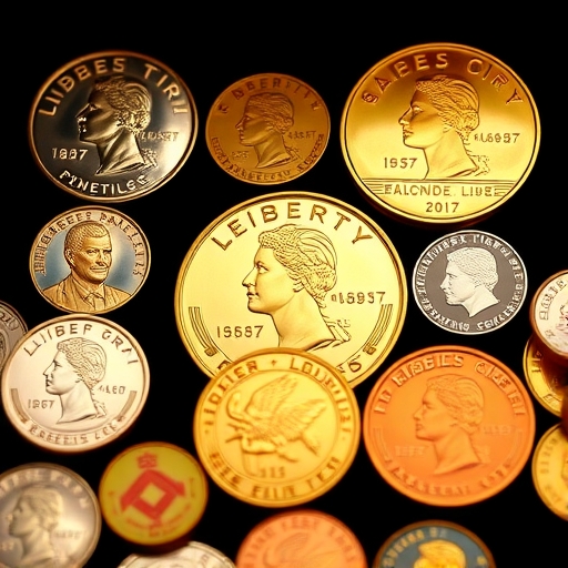 生動的紀念幣展示