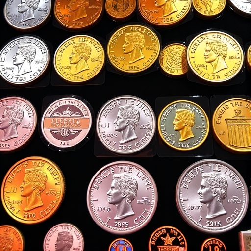 生動的紀念幣展示