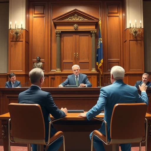 法官們在法院中審理案件