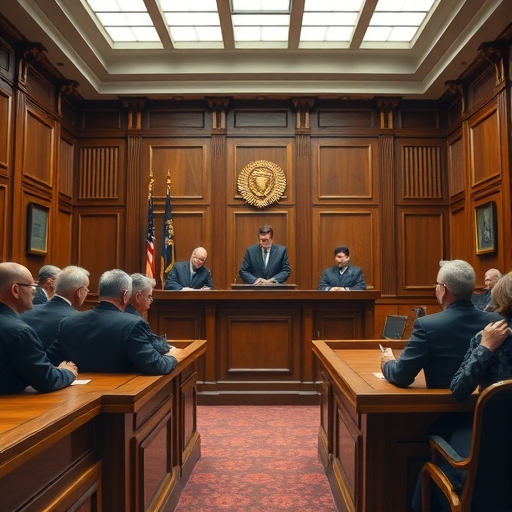 法官們在法庭上審理案件