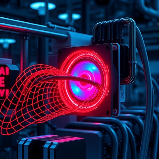 AI冷卻技術運作中的示意圖