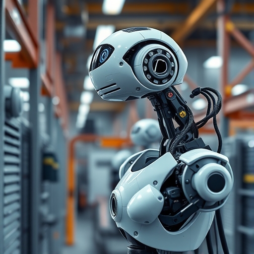 AI機器人在現代工廠中運作
