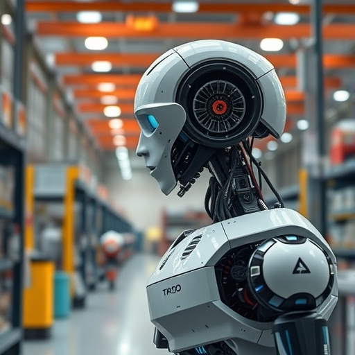 AI機器人在現代工廠中運作