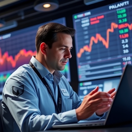 一位財務分析師正在檢視Palantir的股票表現